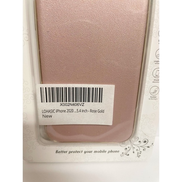 LOHASIC Pink Gold Premium Leather Slim Fit Classic Soft Grip iPhone 12 Mini Case - Picture 4 of 9